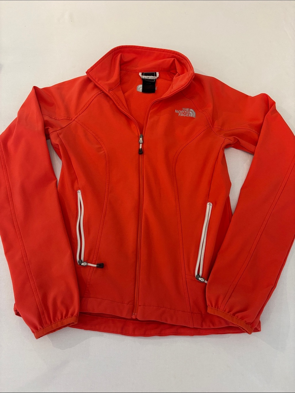 The North Face Nimble Vibrant Orange Full Zip Front lightweight Jacket. Size XS